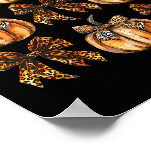 Leopard Coquette Bow Pumpkin Erntedank Herbst F Poster (Ecke)