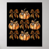 Leopard Coquette Bow Pumpkin Erntedank Herbst F Poster (Vorne)