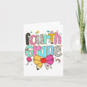 Leopard Coquette, niedlicher Preppy Fourth Grade T Karte (Vorderseite)