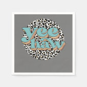 Leopard Cowboy Yeehaw Halten Sie Ihre Pferde Weste Serviette (Vorderseite)