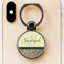 Leopard Creme Personalisiert Name Monogram