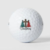 Leopard Cross Weihnachtsbäume Christlich Golfball (Vorderseite)