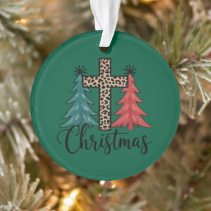Leopard Cross Weihnachtsbäume Christlich Ornament