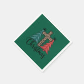 Leopard Cross Weihnachtsbäume Christlich Serviette (Ecke)