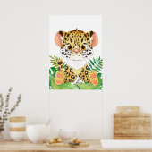 Leopard Cub, Baby Animal, Jungle Safari Tiere Poster (Küche)
