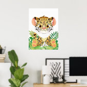 Leopard Cub, Baby Animal, Jungle Safari Tiere Poster (Heimbüro)
