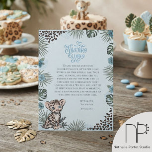 Leopard Cub Blau Dankeschön Baby Shower Karte