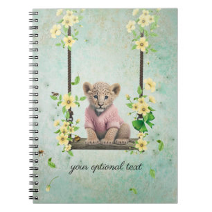 Leopard Cub on Swing Spiral Foto Notebook Notizblock
