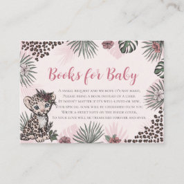 Leopard Cub Pink Safari Baby Shower Books for Baby Begleitkarte