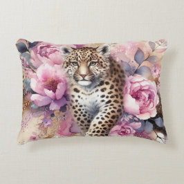 Leopard Cub & Rose Akzent Kissen
