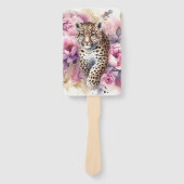 Leopard Cub & Rose Hand Fan Fächer (Vorderseite)