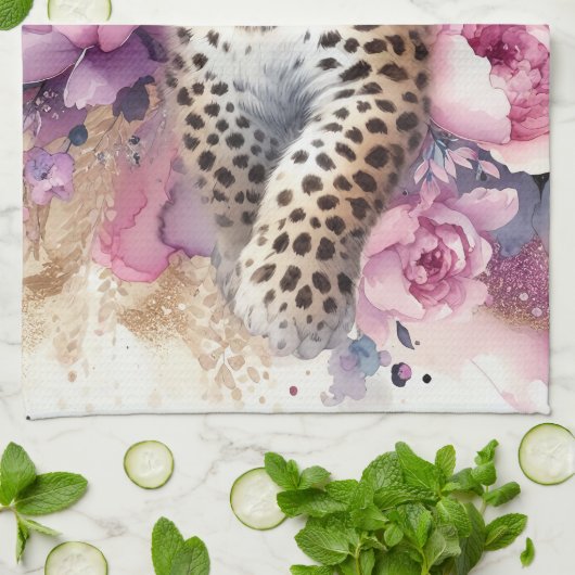 Leopard Cub & Rose Küchentücher (Gefaltet)
