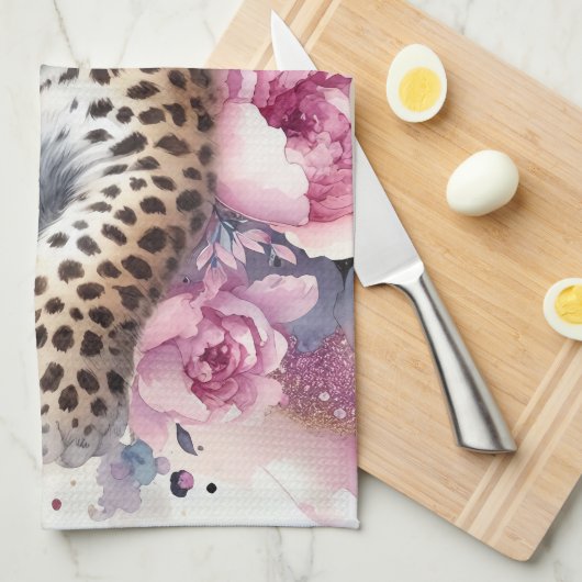 Leopard Cub & Rose Küchentücher (Viertel Falte)