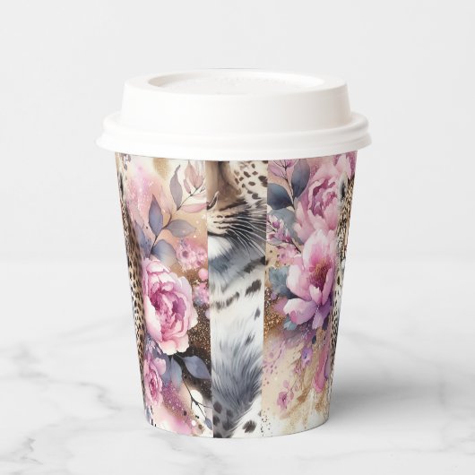 Leopard Cub & Rose Pappbecher (Links)