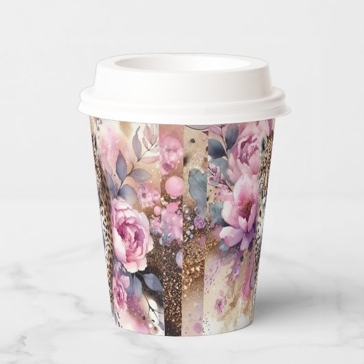 Leopard Cub & Rose Pappbecher (Rechts)