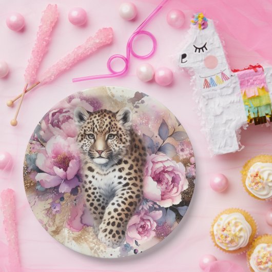 Leopard Cub & Rose Pappteller (Party)