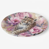 Leopard Cub & Rose Pappteller (Schrägansicht)