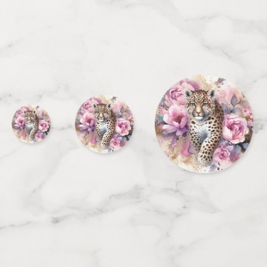 Leopard Cub & Rose Table Confetti Konfetti (Rückseiten)