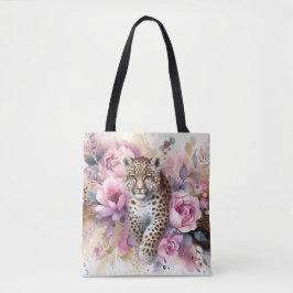 Leopard Cub & Rose Tote Tasche