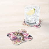 Leopard Cub & Roses Papiersetzer Untersetzer (Vor Ort)