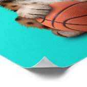 Leopard Cube mit Basketball spielen Poster (Ecke)