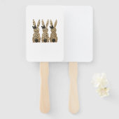 Leopard Cute Bunny Bow Funny Christian Easter Day  Fächer (Vorne und Hinten)