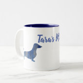 Leopard-Dackel Zweifarbige Tasse (Vorderseite Links)