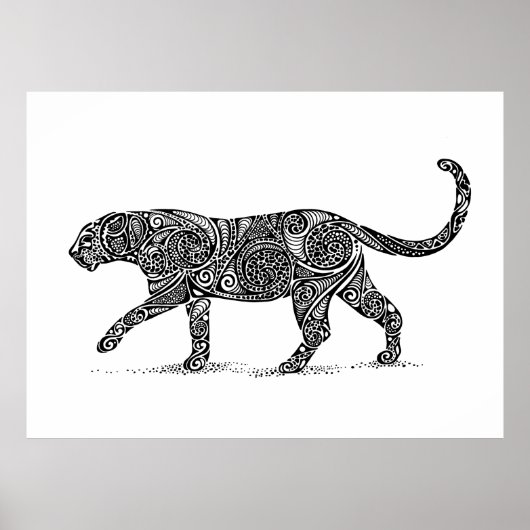 Leopard Design Black Poster (Vorne)