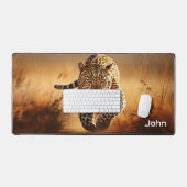 Leopard Design Desk Mat - Ein nachdenkliches Gesch Schreibtischunterlage (Tastatur & Maus)