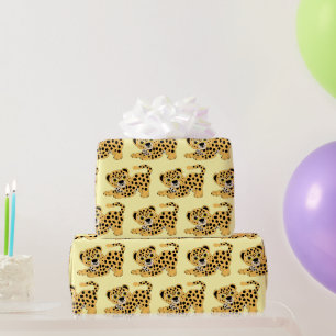 Leopard-Design in beliebiger Hintergrundfarbe Geschenkpapier