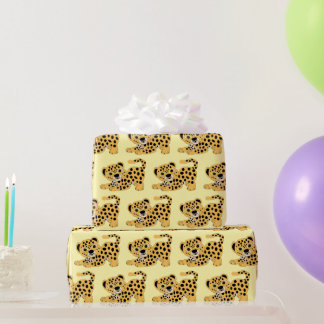 Leopard-Design in beliebiger Hintergrundfarbe Geschenkpapier