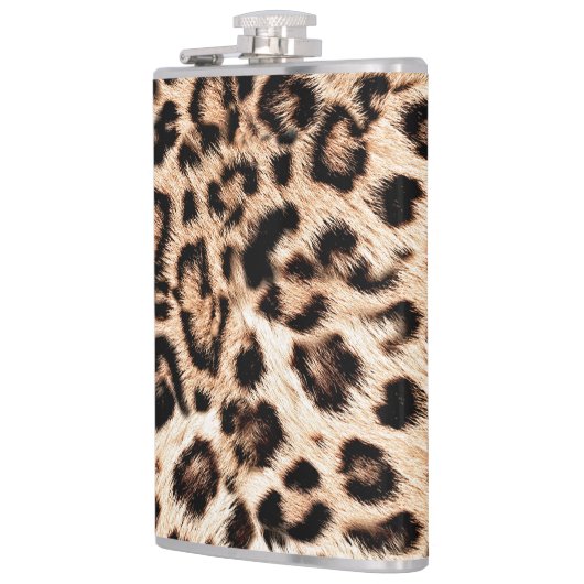 Leopard Design Pattern: Wilde Eleganz. Flachmann (Links)