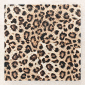 Leopard Design Pattern: Wilde Eleganz. Glasuntersetzer (Vorderseite)
