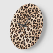Leopard Design Pattern: Wilde Eleganz. Große Wanduhr (Winkel)