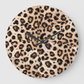 Leopard Design Pattern: Wilde Eleganz. Große Wanduhr (Vorderseite)