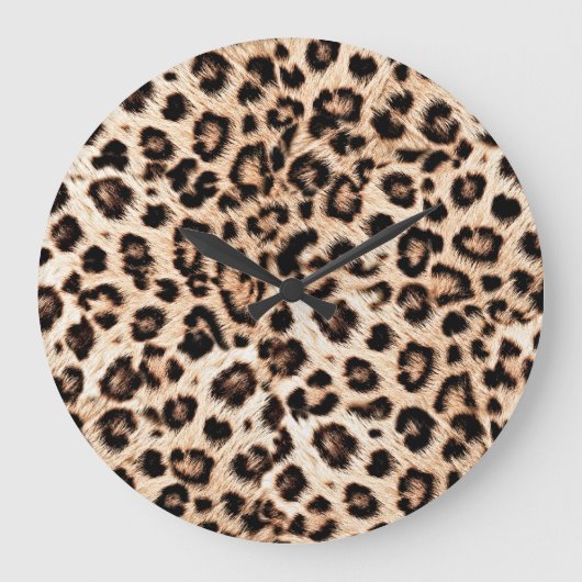 Leopard Design Pattern: Wilde Eleganz. Große Wanduhr (Vorderseite)