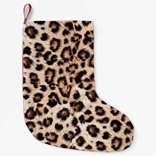 Leopard Design Pattern: Wilde Eleganz. Kleiner Weihnachtsstrumpf (Vorderseite)