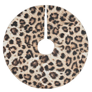 Leopard Design Pattern: Wilde Eleganz. Polyester Weihnachtsbaumdecke