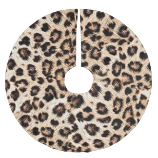 Leopard Design Pattern: Wilde Eleganz. Polyester Weihnachtsbaumdecke