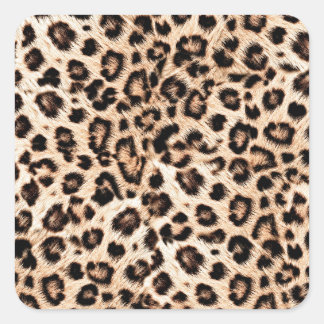 Leopard Design Pattern: Wilde Eleganz. Quadratischer Aufkleber