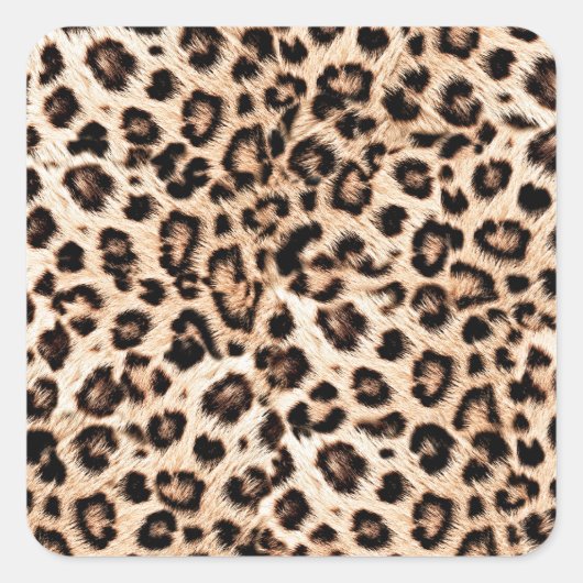 Leopard Design Pattern: Wilde Eleganz. Quadratischer Aufkleber (Vorderseite)