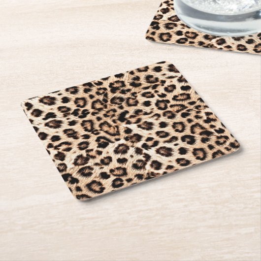 Leopard Design Pattern: Wilde Eleganz. Rechteckiger Pappuntersetzer (angewinkelt)