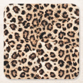 Leopard Design Pattern: Wilde Eleganz. Rechteckiger Pappuntersetzer (Vorderseite)