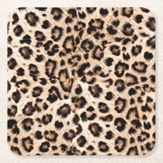 Leopard Design Pattern: Wilde Eleganz. Rechteckiger Pappuntersetzer