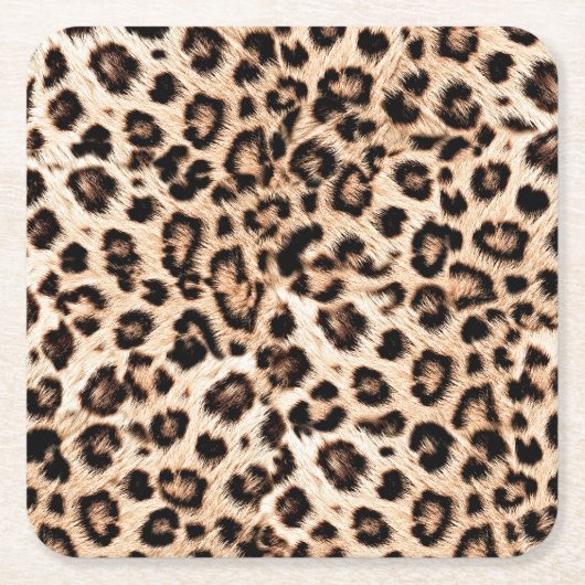 Leopard Design Pattern: Wilde Eleganz. Rechteckiger Pappuntersetzer (Vorderseite)