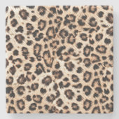 Leopard Design Pattern: Wilde Eleganz. Steinuntersetzer (Vorderseite)