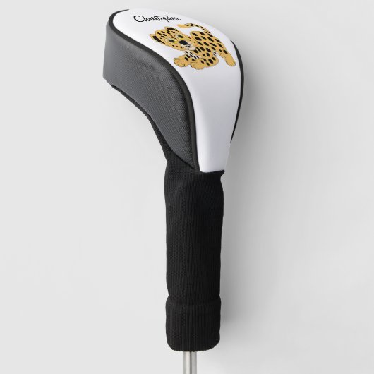 Leopard Design Personalised Golf Headcover (angewinkelt)