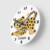 Leopard Design Personalised Runde Wanduhr (Winkel)
