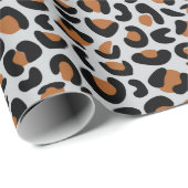 Leopard Design Wedding verleiht Light Gray Seamles Geschenkpapier (Rolleneckpunkt)
