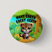 Leopard, die Erde wieder groß machen, die Umwelt Button (Vorderseite)